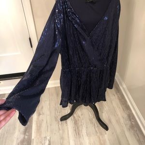 Sequined blue romper